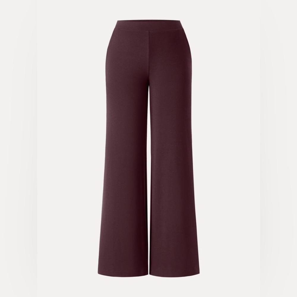Lyocell Wool Mid Rise Wide Leg Pull-on Pants w/ Pockets 
Ruby Berry Petite Med
